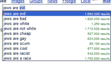 Google Suggest - jews are